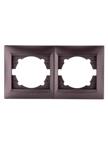 Рамка 2-х постовая горизонтальная шоколад , с/у, "Лама" (20/240) TDM (SQ1815-0530) фото 4 Рамка 2-х постовая горизонтальная шоколад , с/у, "Лама" (20/240) TDM (SQ1815-0530) фото 4