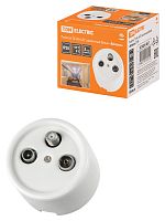 Розетка TV+R+ SAT оконечная белая «Болонь» TDM (1/72) (SQ1820-0057)