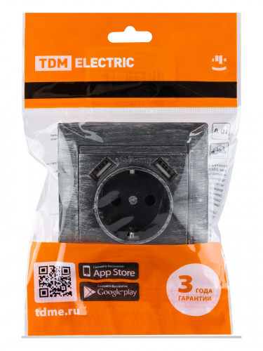 Розетка 2П+З 16А 250В + 2 USB порта 2,1А 5В старинное серебро с/у, "Лама" (1/96) TDM (SQ1815-0669) фото 2 Розетка 2П+З 16А 250В + 2 USB порта 2,1А 5В старинное серебро с/у, "Лама" (1/96) TDM (SQ1815-0669) фото 2