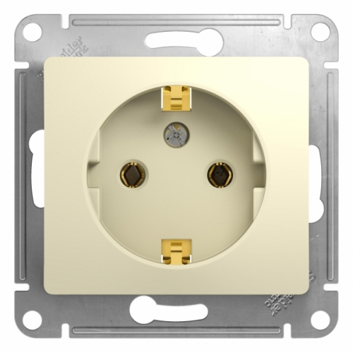 Механизм розетки 1-м С/У GLOSSA 16А IP20 с заземл. беж. Systeme Electric GSL000243 (1/20/160)
