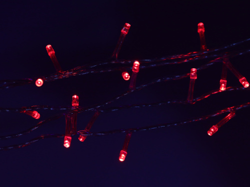 Гирлянда светодиодная ECOLA 220V IP20 Нить 6м 100Led Красная Red, 8 режимов, прозр.провод с вилкой (1/30) (N2YR06ELC) фото 2