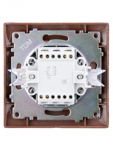 Выключатель 2-х клавишный 10А венге "Лама" с/у (1/10/120) TDM (SQ1815-0402) фото 3 Выключатель 2-х клавишный 10А венге "Лама" с/у (1/10/120) TDM (SQ1815-0402) фото 3