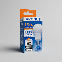 Лампа светодиодная KRONUS A60 груша 13 Вт 220V 4000K E27 нейтральный свет (10/100) (KRS-01-0005)