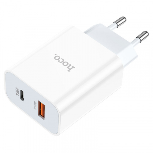Блок питания сетевой 1 USB, 1 Type-C HOCO C97A, 3000mA, цвет: белый (1/30/180) (6931474766076)