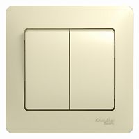 Выключатель 2-кл. С/У GLOSSA 10А IP20 (сх. 5) 10AX в сборе беж. Systeme Electric GSL000252 (1/15/90)