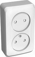 Розетка 2-м О/У ЭТЮД 16А IP20 250В защ. шторки без заземл. бел. Systeme Electric PA16-006B (1/16/128)