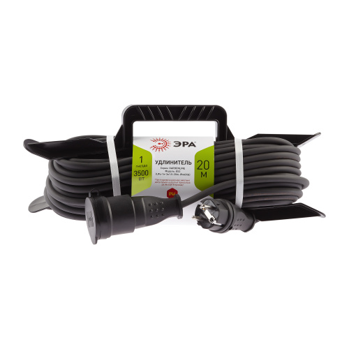 Удлинитель ЭРА силовой UFx-1e-3x1,5-20m-IP44(KG) на рамке с заземлением 1 розетка 20 м КГ 3х1,5мм2 (1/5) фото 2