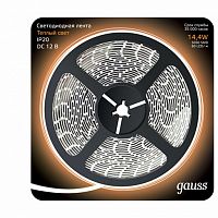 Лента светодиодная GAUSS 5050/60-SMD 14.4W 12V DC теплый белый (блистер 5м) 1/50 (312000114)