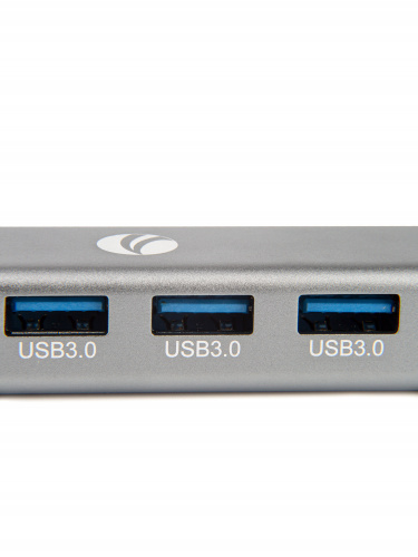 Концентратор-USB (хаб) USB 3.1 Type-C(M)--> RJ-45+3*USB 3.0(f) алюминиевый корпус VCOM <DH311A> (1/150) фото 2