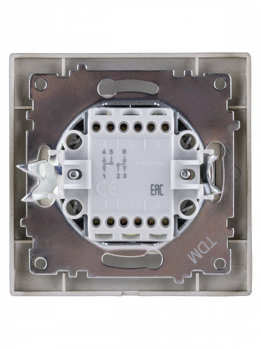 Выключатель на 2 направления 2 кл. 10А бронза , с/у, "Лама" (10/120) TDM (SQ1815-0707) фото 3