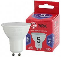 Лампа светодиодная ЭРА RED LINE LED MR16-5W-865-GU10 R GU10 5 Вт софит холодный дневной свет (1/100) (Б0045348)