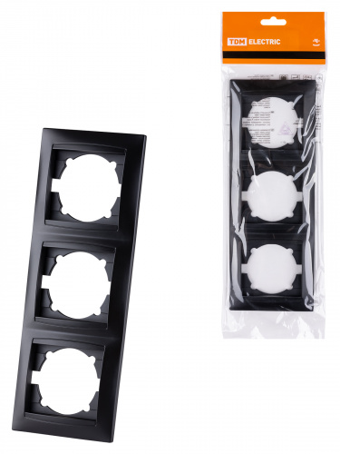 Рамка 3-х постовая вертикальная графит , с/у, "Лама" (15/180) TDM (SQ1815-0634) Рамка 3-х постовая вертикальная графит , с/у, "Лама" (15/180) TDM (SQ1815-0634)