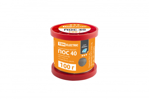 Припой ПОС 40, проволока, ГОСТ 21931-76, Ø1 мм, 100 г, катушка, серия "Алмаз" TDM (1/10/80) (SQ1025-0320) Припой ПОС 40, проволока, ГОСТ 21931-76, Ø1 мм, 100 г, катушка, серия "Алмаз" TDM (1/10/80) (SQ1025-0320)