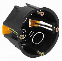 KUP-68-45-black ЭРА Коробка установочн. КУП 68х45мм для полых стен саморез. пласт. лапк. черная IP30