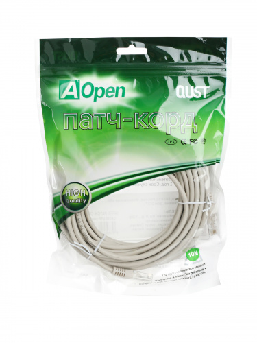 Патч-корд литой AOPEN UTP кат. 5е, серый, 10 м. (1/30) (ANP511_10M) фото 3 Патч-корд литой AOPEN UTP кат. 5е, серый, 10 м. (1/30) (ANP511_10M) фото 3