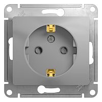 Механизм розетки 1-м С/У GLOSSA 16А IP20 с заземл. защ. шторки механизм алюм. Systeme Electric GSL000345 (1/20/160)