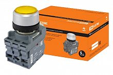 Кнопка MP1-21Y(LED) в сборе d22мм/220В 1з+1р желтая TDM (SQ0747-0015)