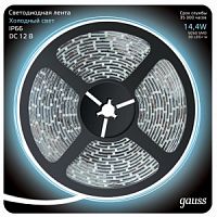 Лента светодиодная GAUSS 5050/60-SMD 14.4W 12V DC холодный белый IP66 (блистер 5м) 1/50 (311000314)