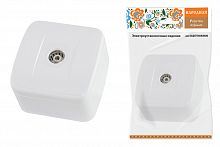 Розетка TВ простая (0-2400 Гц, "мама") открытой установки, IP20 белая "Дача" Народная (1/12/120) (SQ1824-0013)