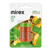 Аккумулятор Ni-MH Mirex HR6 / AA 2000mAh 1,2V 2 шт (2/20/100), ecopack (23702-HR6-20-E2)