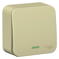 Выключатель 1-кл. О/У BLANCA 10А IP20 (сх. 1) 250В с подсветкой с изолир. пластиной беж. Systeme Electric BLNVA101117 (1/15/30)