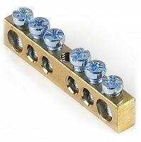 Шина "N" нулевая (латунь) SMARTBUY 6х9мм, 6 группкрепеж по центру (1/500) (SBE-bc-06)