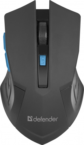 Беспроводная мышь DEFENDER Accura MM-275, 6 кнопок, 800-1600 dpi, USB, синий (1/40) (52275) фото 5