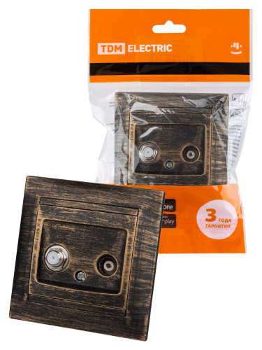 Розетка TV ("мама") + SAT (F-разъем) 0-2400МГц старинная бронза с/у, "Лама" (1/10) TDM (SQ1815-0761) Розетка TV ("мама") + SAT (F-разъем) 0-2400МГц старинная бронза с/у, "Лама" (1/10) TDM (SQ1815-0761)