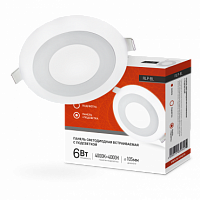 Панель светодиодная встраиваемая круглая RLP-BL 6Вт 230В 4000К 350Лм 105мм с подсветкой белая IP20 IN HOME (1/100) (4690612032955)