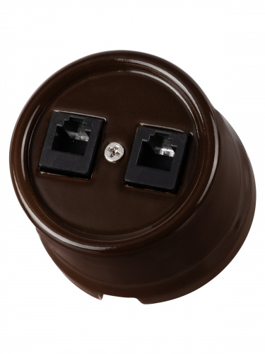 Розетка TDM двойная телефонная RJ11 коричневая «Болонь» (1/72) (SQ1820-0450) фото 6