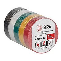 Изолента ЭРА 43966/43959 15мм*10м, 5 цветов (5/500/12000)