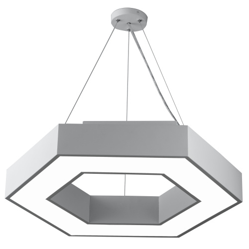 Светильник светодиодный Geometria ЭРА Hexagon SPO-123-W-40K-045 45Вт 4000К 2500Лм IP40 600*600*80 белый подвесной (1/5) (Б0050554) фото 7