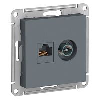 Механизм розетки компьютерной + TV 2-м С/У ATLASDESIGN RJ45 кат.5E + TV грифель Systeme Electric ATN000789 (1/10/60)