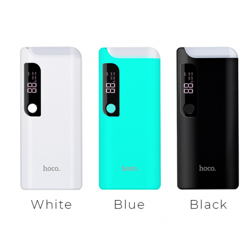 Мобильный аккумулятор Аккумулятор внешний HOCO B27, 15000mAh, 2 USB выхода 2A, Micro-USB вход 2A, настольная лампа, дисплей, пластик, белый (1/33) (6957531052463) фото 2