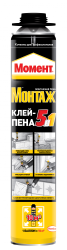 Пена монтажная Момент Монтаж 2568327 5в1 клей-пена профессиональная 750 мл (Б0052424)