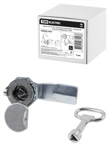 Замок 20-20/50 (трехгранный ключ) с крышкой под опломбировку TDM (9/180) (SQ0825-0027)