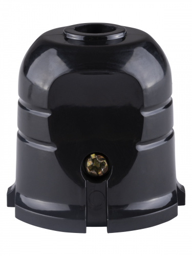 Кабельная розетка б/з черная с красной вставкой 10А 250B чернаяTDM (48/720) (SQ1806-0214) фото 3