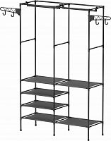 Вешалка для одежды напольная DEFENDER HOME CHR-308 черный,108x36x173,штанга,полки (1/5) (28308)