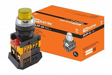Кнопка ABLFP-22 желтый d22мм неон/230В 1з+1р TDM (SQ0704-0031)