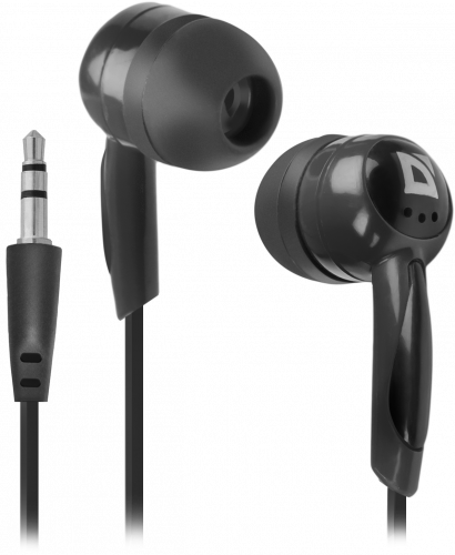 Наушники внутриканальные DEFENDER Basic 604 вкладыши, шнур 1.2 м, черные (1/50) (63604) фото 2