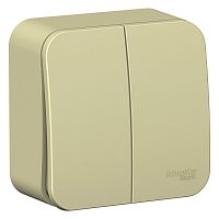 Выключатель 2-кл. О/У BLANCA 10А IP20 (сх. 5) 250В с изолир. пластиной беж. Systeme Electric BLNVA105017 (1/15/30)