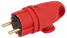 Вилка ЭРА VX11-R-IP44 каучуковая c заземлением 16А IP44 с кольцом угловая красная (1/100) (Б0055417)