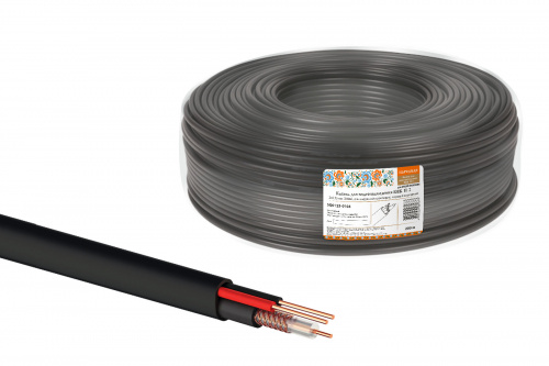 Кабель TDM для видеонаблюдения КВК-П-2 2х0,75 мм (200м), для наружной прокладки, черный народный (1/1) (SQ0123-0104) Кабель TDM для видеонаблюдения КВК-П-2 2х0,75 мм (200м), для наружной прокладки, черный народный (1/1) (SQ0123-0104)