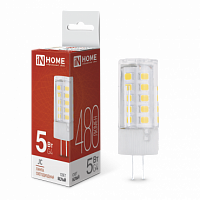Лампа светодиодная IN HOME JC 5Вт 12В G4 4000К 480Лм (20/1000) (4690612036083)