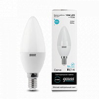 Лампа светодиодная GAUSS Elementary Свеча 10W 730lm 4100K Е14 1/10/100 (33120)
