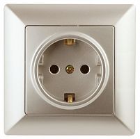 Розетка INTRO 2P+E Schuko, 16А-250В, СУ, Solo, шампань (10/200/2000) 4-202-04 (Б0043315)