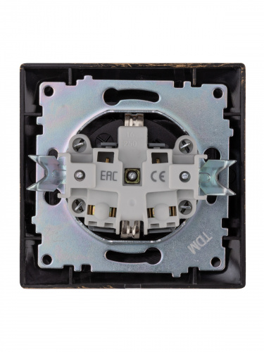 Розетка 2П+З 16А 250В IP44 с крышкой старинная бронза с/у, "Лама" (1/10) TDM (SQ1815-0767) фото 3 Розетка 2П+З 16А 250В IP44 с крышкой старинная бронза с/у, "Лама" (1/10) TDM (SQ1815-0767) фото 3