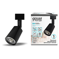 Светильник GAUSS трековый светодиодный цилиндр 8W 600lm 4000K 180-220V IP20 59*164мм черный линза 50º 1/50 (TR090)