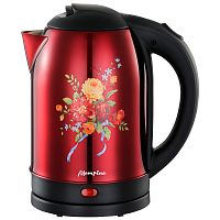 Чайник МАТРЁНА MA-005 электрический (2,0 л) стальной красный хохлома (1/12) (005413)