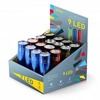 Фонарь SMARTBUY SBF-103-B Светодиодный, алюминиевый, 9 LED, 3хААА, черный (шоу-бокс 24шт) (1/240)
